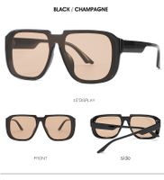 Fashion Solid Color Pc Square Patchwork Full Frame Men's Sunglasses sku image 2