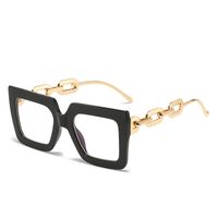 Fashion Color Block Leopard Chains Print Pc Square Full Frame Optical Glasses main image 5
