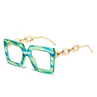 Fashion Color Block Leopard Chains Print Pc Square Full Frame Optical Glasses sku image 3