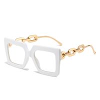Fashion Color Block Leopard Chains Print Pc Square Full Frame Optical Glasses sku image 6