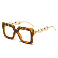Moda Bloque De Color Leopardo Impresión De Cadenas Ordenador Personal Cuadrado Fotograma Completo Gafas Ópticas sku image 4