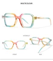 Fashion Color Block Ac Square Patchwork Full Frame Optical Glasses sku image 10