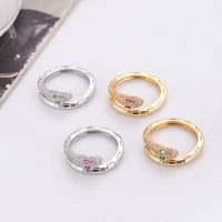 1 Piece Fairy Style Snake Copper Plating Zircon Open Ring main image 1