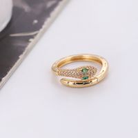 1 Piece Fairy Style Snake Copper Plating Zircon Open Ring sku image 1