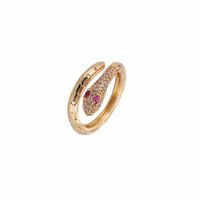 1 Piece Fairy Style Snake Copper Plating Zircon Open Ring sku image 6