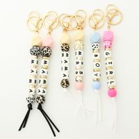 1 Piece Mama Round Letter Silica Gel Metal Mother's Day Women's Bag Pendant Keychain main image 5