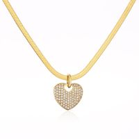 1 Piece 1 Pair Simple Style Heart Shape Copper Inlay Zircon Women's Jewelry Set main image 5