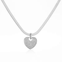 1 Piece 1 Pair Simple Style Heart Shape Copper Inlay Zircon Women's Jewelry Set main image 4
