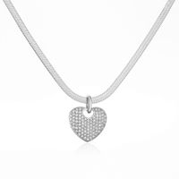 1 Pieza 1 Par Estilo Simple Forma De Corazón Cobre Embutido Circón Mujeres Conjunto De Joyas sku image 2