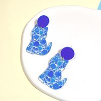 1 Pair Sweet Cat Arylic Epoxy Women's Earrings sku image 2