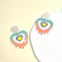 Simple Style Heart Shape Arylic Epoxy Women's Earrings sku image 2