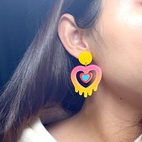 Simple Style Heart Shape Arylic Epoxy Women's Earrings main image 4