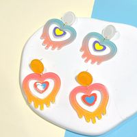 Simple Style Heart Shape Arylic Epoxy Women's Earrings main image 3