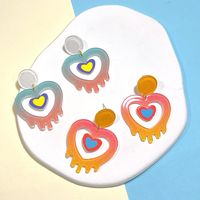 Simple Style Heart Shape Arylic Epoxy Women's Earrings main image 1