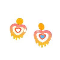 Simple Style Heart Shape Arylic Epoxy Women's Earrings main image 2