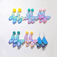 1 Pair Sweet Butterfly Arylic Epoxy Women's Drop Earrings main image 1