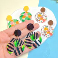 1 Pair Cartoon Style Leaf Coconut Tree Bird Arylic Epoxy Women's Drop Earrings main image 3