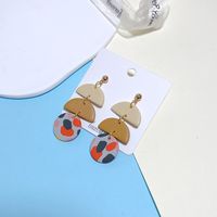Simple Style Round Soft Clay Patchwork Women's Earrings sku image 3