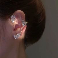 Elegant Fashion Grain Copper Plating Inlay Zircon Ear Clips main image 5