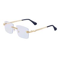 Moda Color Sólido Serpiente Ordenador Personal Uv400 Cuadrado Metal Sin Marco Gafas De Sol Hombre sku image 3