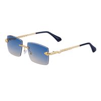 Fashion Solid Color Snake Pc Uv400 Square Metal Frameless Men's Sunglasses sku image 6