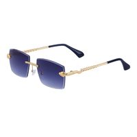 Fashion Solid Color Snake Pc Uv400 Square Metal Frameless Men's Sunglasses sku image 5