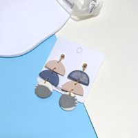 Simple Style Round Soft Clay Patchwork Women's Earrings sku image 1