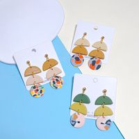 Simple Style Round Soft Clay Patchwork Women's Earrings main image 4