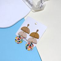 Simple Style Round Soft Clay Patchwork Women's Earrings sku image 2