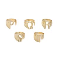 1 Piece Fashion Letter Copper Plating Hollow Out Rings main image 6
