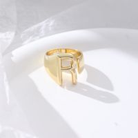 1 Piece Fashion Letter Copper Plating Hollow Out Rings sku image 9
