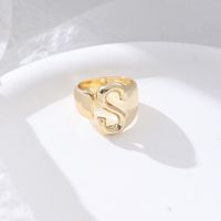 1 Piece Fashion Letter Copper Plating Hollow Out Rings sku image 8