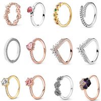 1 Piece Fashion Heart Shape Copper Plating Zircon Rings main image 6