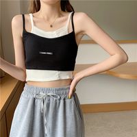 Women's Camisole Tank Tops Casual Letter Solid Color main image 1