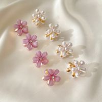 Sweet Flower Imitation Pearl Alloy Resin Handmade Hair Clip main image 3