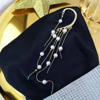 1 Pair Elegant Star Tassel Heart Shape Inlay Alloy Artificial Pearls Rhinestones Glass Earrings main image 3
