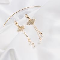 1 Pair Elegant Star Tassel Heart Shape Inlay Alloy Artificial Pearls Rhinestones Glass Earrings sku image 35