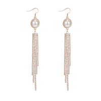 1 Pair Elegant Star Tassel Heart Shape Inlay Alloy Artificial Pearls Rhinestones Glass Earrings main image 2