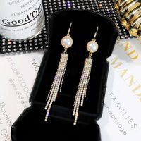 1 Pair Elegant Star Tassel Heart Shape Inlay Alloy Artificial Pearls Rhinestones Glass Earrings sku image 34