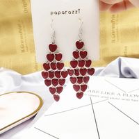 1 Pair Elegant Star Tassel Heart Shape Inlay Alloy Artificial Pearls Rhinestones Glass Earrings sku image 11