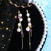 1 Pair Elegant Star Tassel Heart Shape Inlay Alloy Artificial Pearls Rhinestones Glass Earrings sku image 23