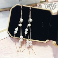 1 Pair Elegant Star Tassel Heart Shape Inlay Alloy Artificial Pearls Rhinestones Glass Earrings sku image 38