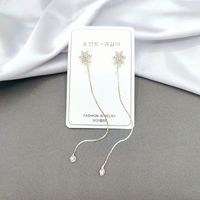 1 Pair Elegant Star Tassel Heart Shape Inlay Alloy Artificial Pearls Rhinestones Glass Earrings sku image 2
