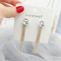 1 Pair Elegant Star Tassel Heart Shape Inlay Alloy Artificial Pearls Rhinestones Glass Earrings sku image 5