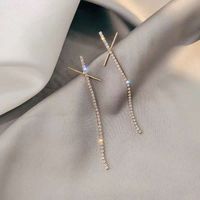 1 Pair Elegant Star Tassel Heart Shape Inlay Alloy Artificial Pearls Rhinestones Glass Earrings sku image 7
