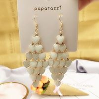 1 Pair Elegant Star Tassel Heart Shape Inlay Alloy Artificial Pearls Rhinestones Glass Earrings sku image 17