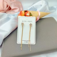 1 Pair Elegant Star Tassel Heart Shape Inlay Alloy Artificial Pearls Rhinestones Glass Earrings sku image 24