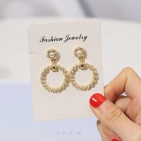 1 Pair Fashion Flower Butterfly Bow Knot Alloy Inlay Artificial Pearls Rhinestones Shell Women's Earrings sku image 75