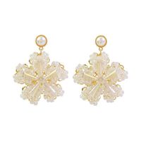 1 Pair Fashion Flower Butterfly Bow Knot Alloy Inlay Artificial Pearls Rhinestones Shell Women's Earrings main image 3