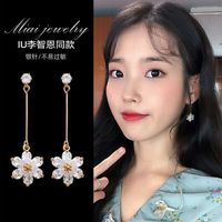 1 Pair Fashion Flower Butterfly Bow Knot Alloy Inlay Artificial Pearls Rhinestones Shell Women's Earrings sku image 85